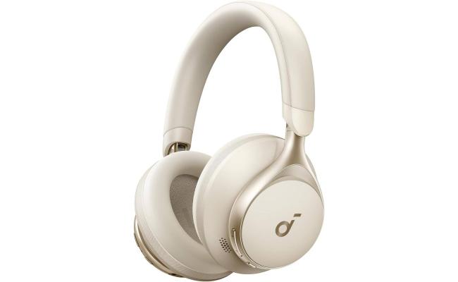 Anker Soundcore Space One, Active Noise Cancelling Headphones, 2X Stronger Voice Reduction, 40H ANC Playtime, App Control, LDAC Hi-Res Wireless Audio, Comfortable Fit, Clear Calls, Bluetooth 5.3 -White